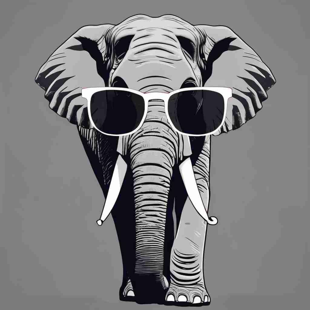 Elephant with glasses 3